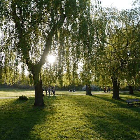 Take your afternoon constitutional through Queen's Park, a nine-minute walk from your doorstep