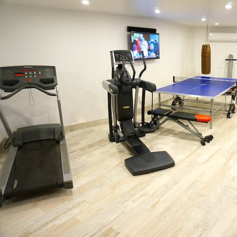Squeeze in a morning workout in the home gym