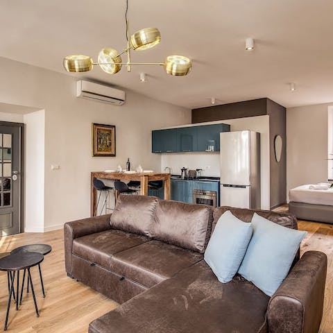 Recline on your sofa with a Campari and tonic before heading out for dinner