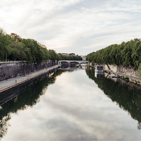 Take a five-minute walk to Ponte Sisto and cross over the Tiber river to the old-world Trastevere neighbourhood