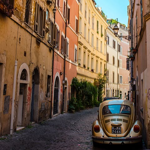 Explore the narrow alleys of beautiful Trastevere