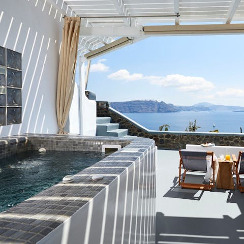 Leave the crowds behind and watch the sunset from the privacy of your own hot tub