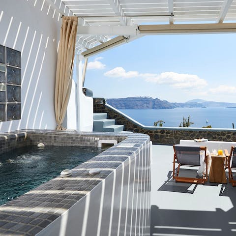 Leave the crowds behind and watch the sunset from the privacy of your own hot tub