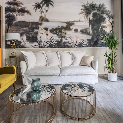 Kick back and relax after a long day on the cushy sofas – your tired feet will thank you