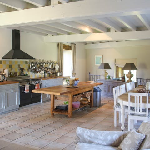 Enjoy mealtime in the well-equipped, open-plan kitchen