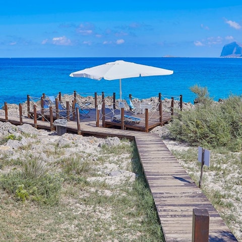 Enjoy direct access to the sea in the summer months