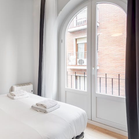 Wake up after a restful sleep and open your patio doors to feel the morning sun on your face