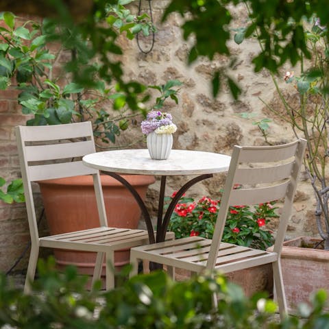 Enjoy an Italian espresso on the terrace