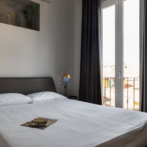 Get some fresh air on your Juliet balcony after a restful night's sleep