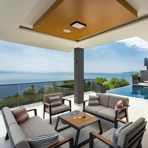 Gather on the terrace for drinks with a view