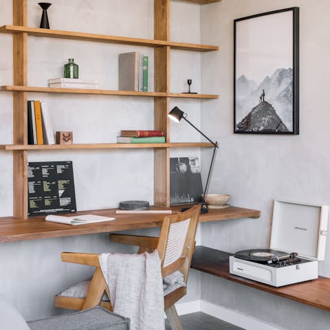 Catch up on some work from the handy desk space