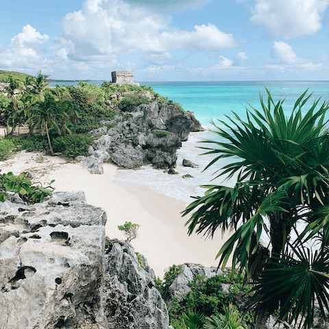 Dive into the turquoise Caribbean Sea within walking distance of the villa