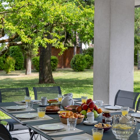 Gather for delicious Italian meals served on the terrace