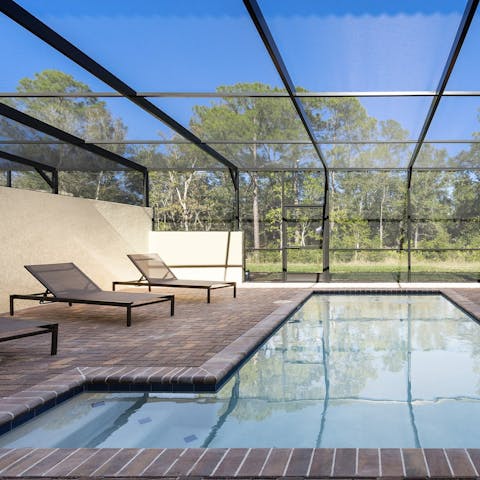 Wake yourself up with invigorating dips in the private pool