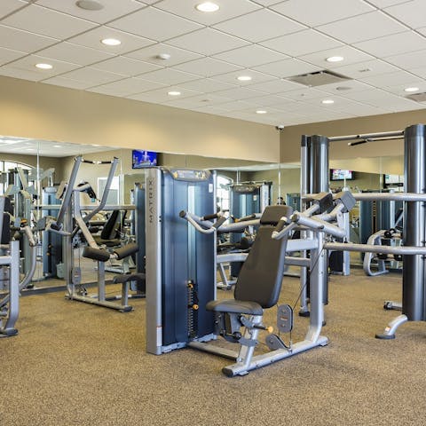 Start your morning with a full-body workout in the communal gym