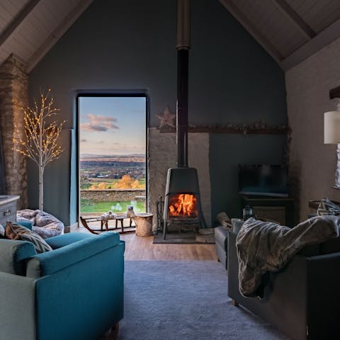 Put your feet up in the front of the fire after a day exploring this area of outstanding natural beauty
