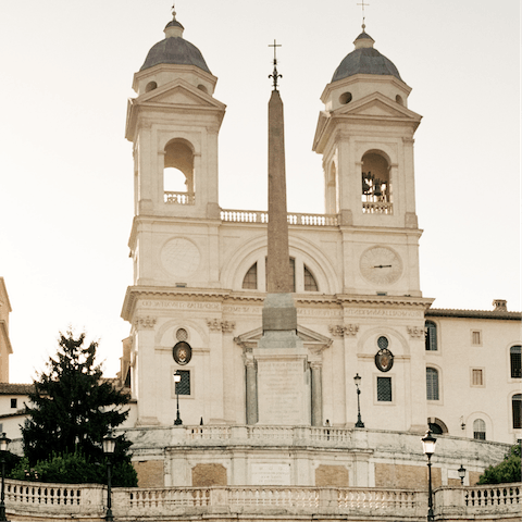 Admire the artistic beauty of Rome's iconic monuments – the Spanish Steps are a thirteen–minute walk away