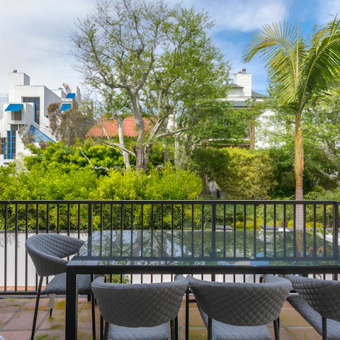 Gather on the balcony for alfresco meals