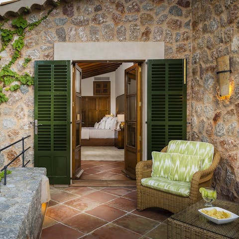Hide away on a private terrace off your bedroom suite