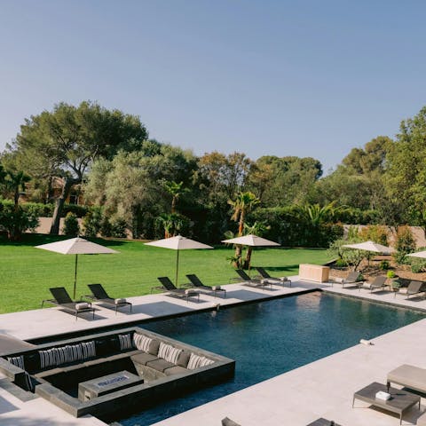 Dip in the pool or relax in the sunken lounge