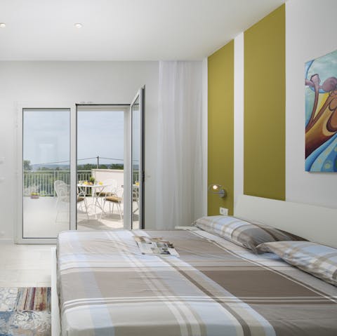 Roll out of bed and on to the balcony