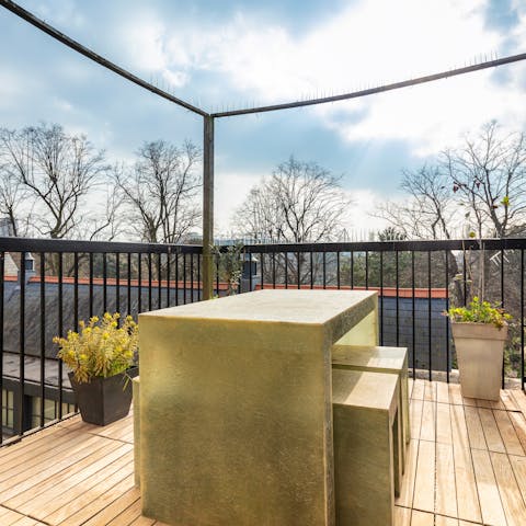 Soak up park views from the outdoor terrace