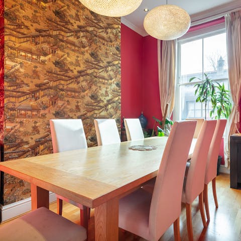 Gather together in the dining room for meals