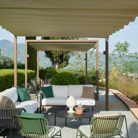 Gather for evening drinks and beautiful views on the terrace