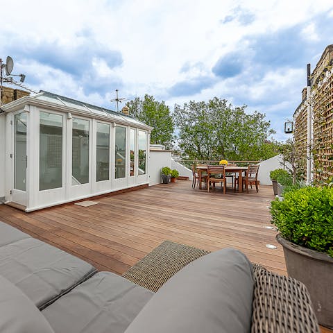 Bed down for the afternoon on this spectacular private terrace