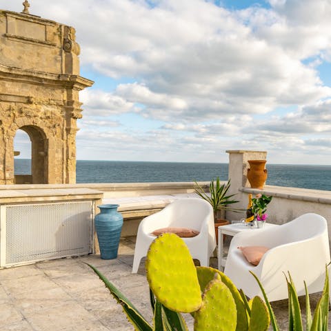 Fall in love with the sea views on the shared terrace
