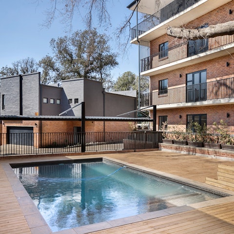 Start your day with a few invigorating laps of the shared swimming pool