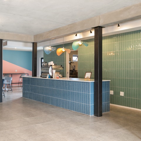 Keep your caffeine levels up in the chic on-site coffee shop