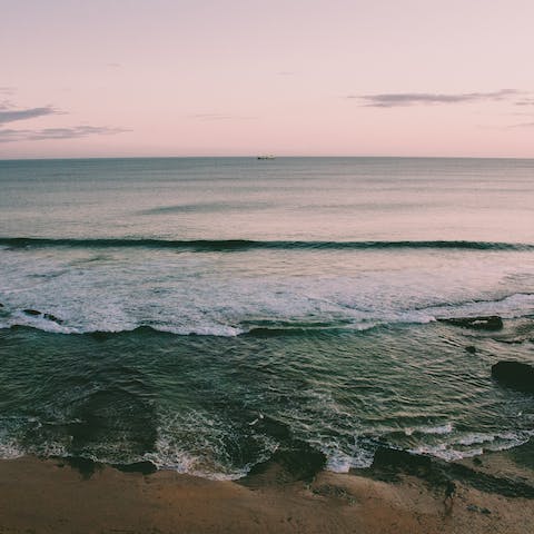 Take a five-minute walk to the beach for magical sunsets