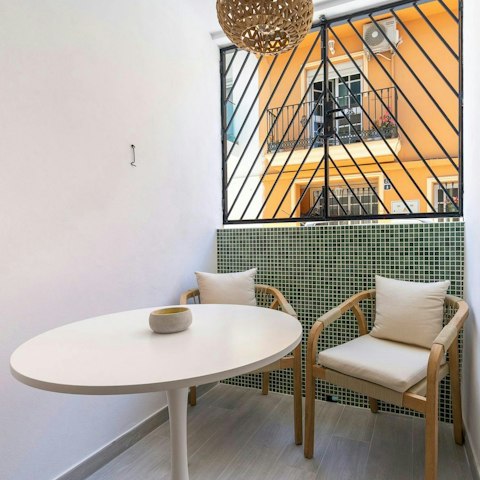 Sip a cool glass of sangria on the private terrace