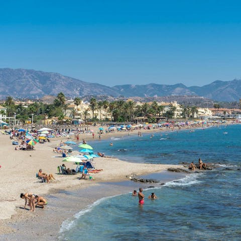 Enjoy a trip to the beach – just a two-minute walk away