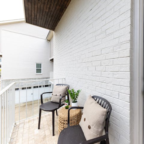 Head onto the little patio for evening drinks