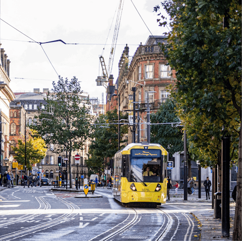 Hit the shops of Manchester – you can be in the centre in forty minutes