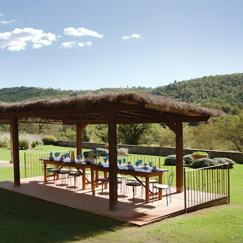 Enjoy an alfresco ravioli overlooking the Tuscan hills