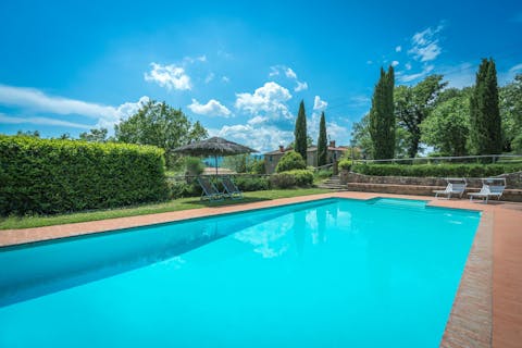 Take a refreshing dip in the private swimming pool