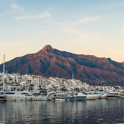 Take the short drive to the glamorous shoreline of Marbella