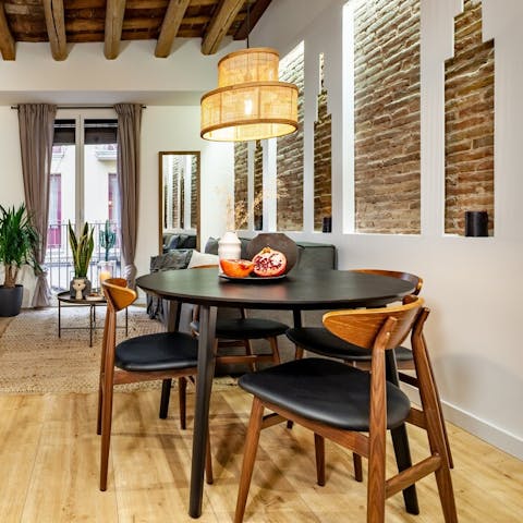 Enjoy some tortilla de patatas at your dining table