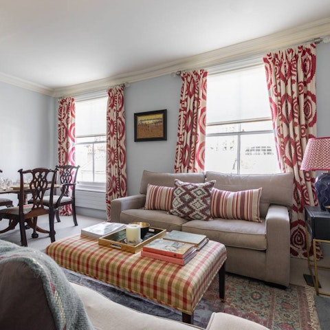 Unwind on the cushy sofas after your London adventure