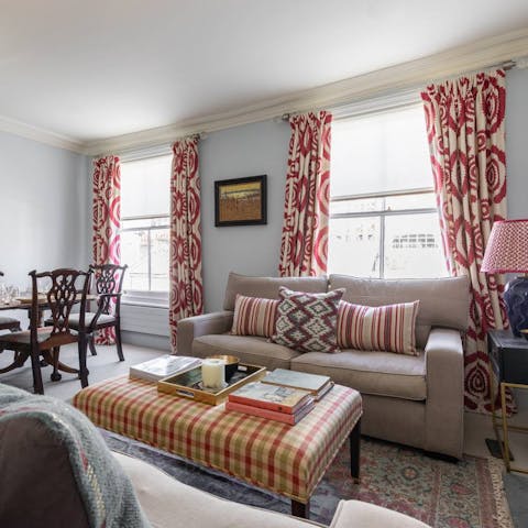 Unwind on the cushy sofas after your London adventure