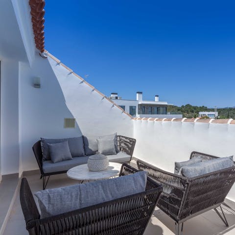 Enjoy a drink on the terrace before heading out for dinner