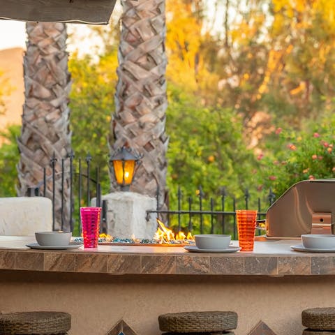 Enjoy a drink at the bar