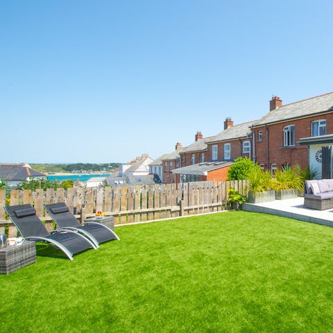 Enjoy estuary views from the sunny garden