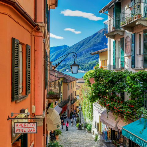 Stay a fifteen-minute drive from charming Bellagio