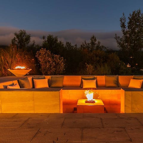 Debrief in the evenings around the firepit