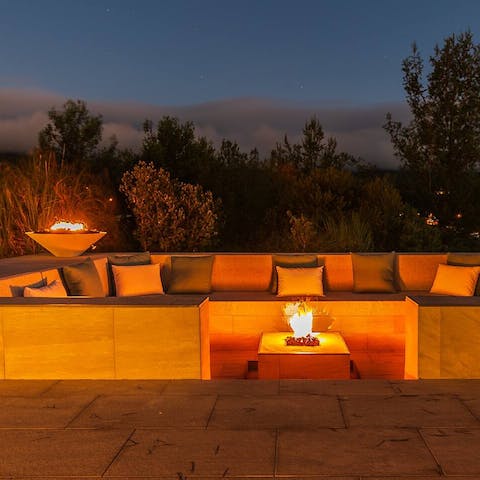 Debrief in the evenings around the firepit