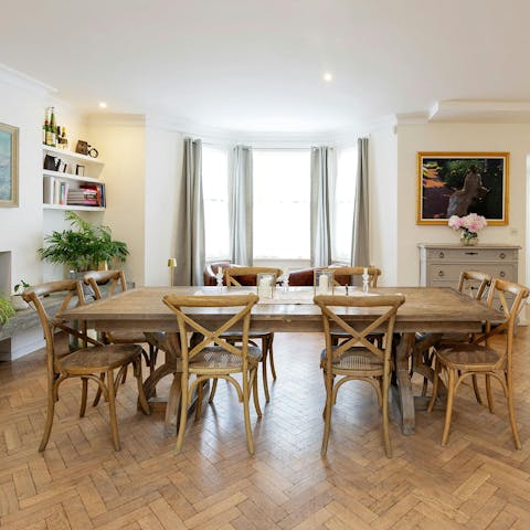 Gather for evening meals at home or head to a local restaurant